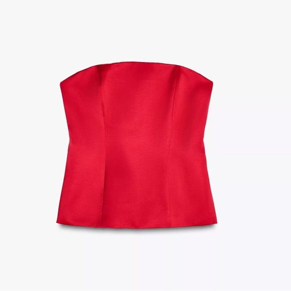 Zara Red satin Top - Picture 4 of 5